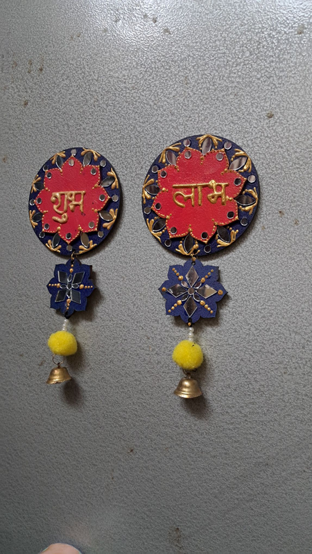 Red And Blue Round Hanging Shubh Labh
